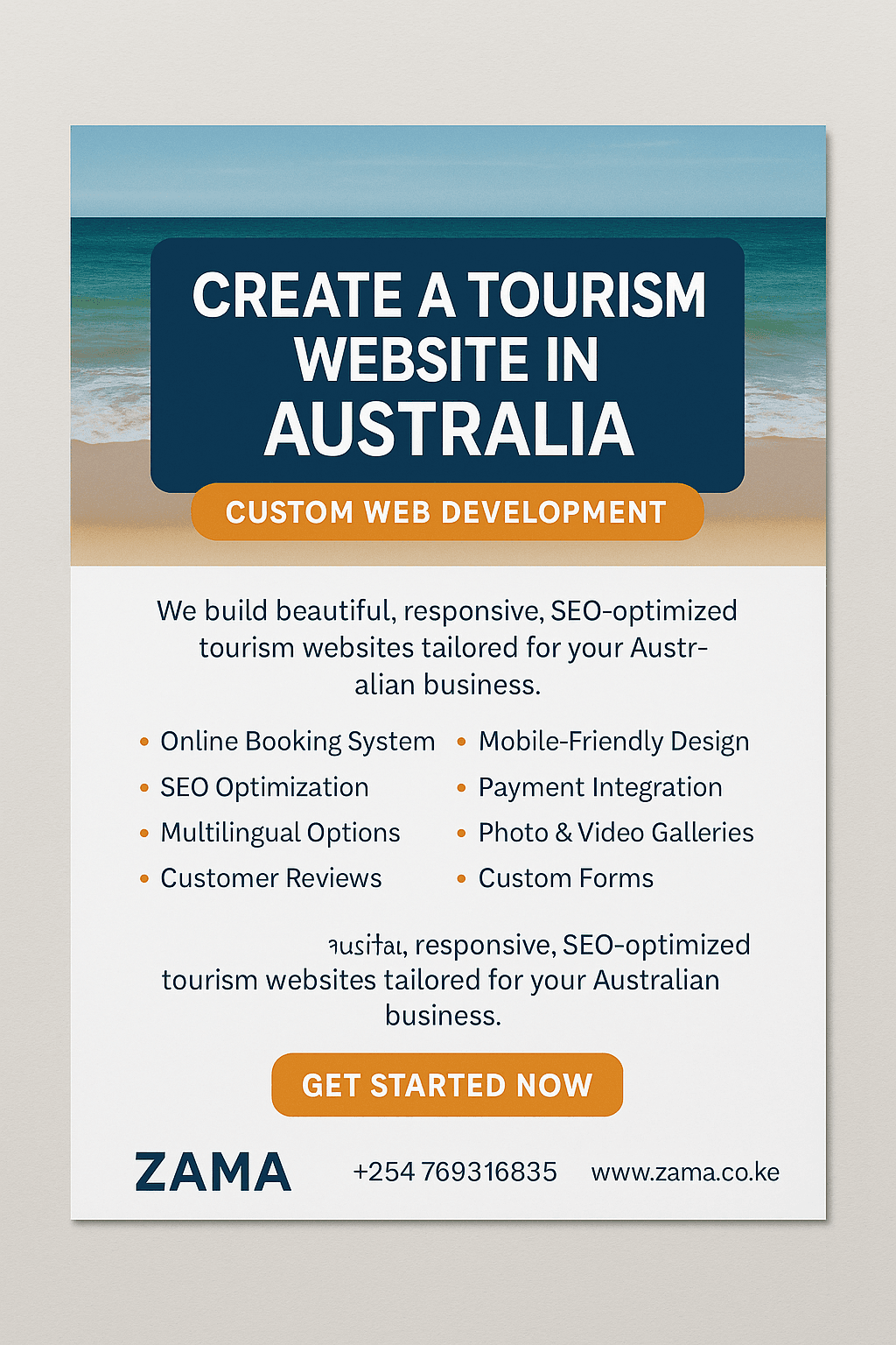 Create Tourism Website in Australia