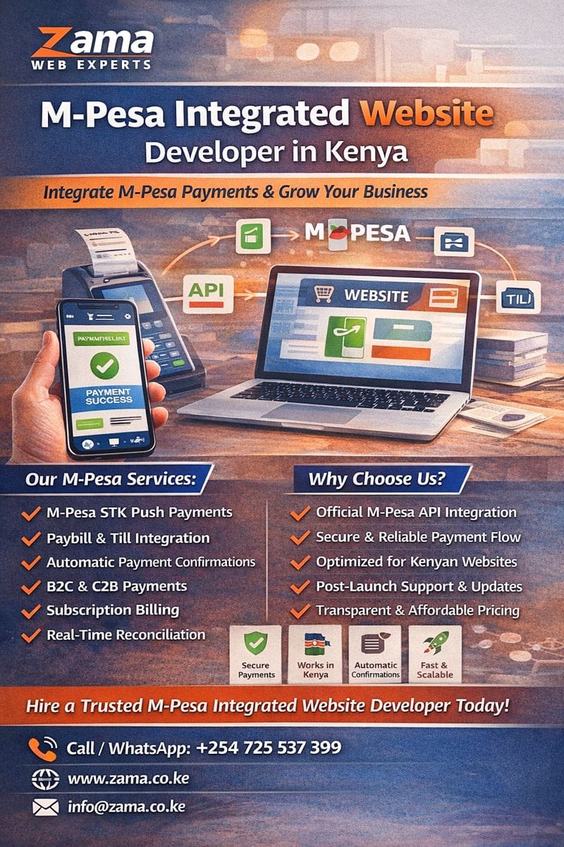 M-Pesa Integrated Website Developer 