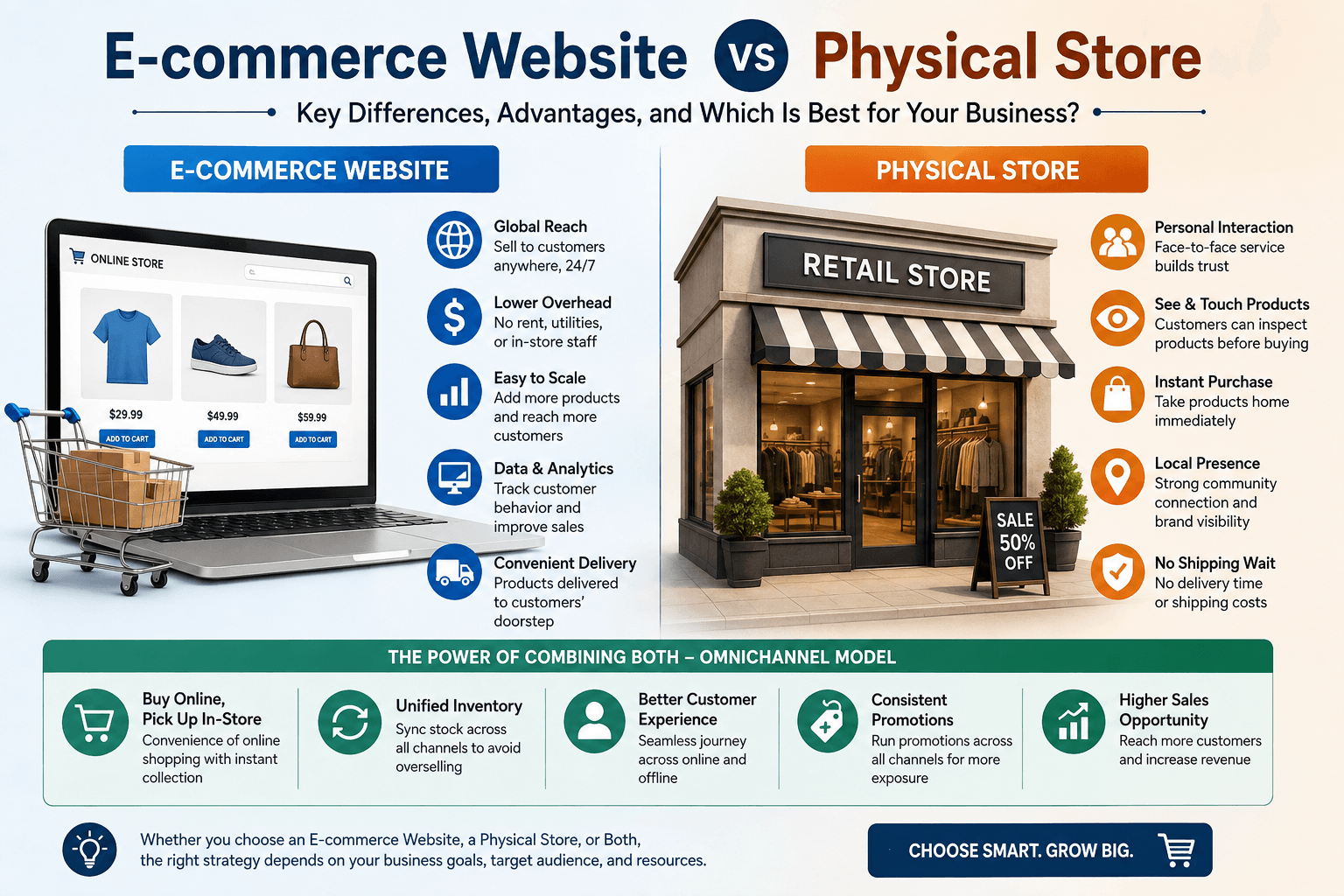 E-commerce Website vs Physical Store