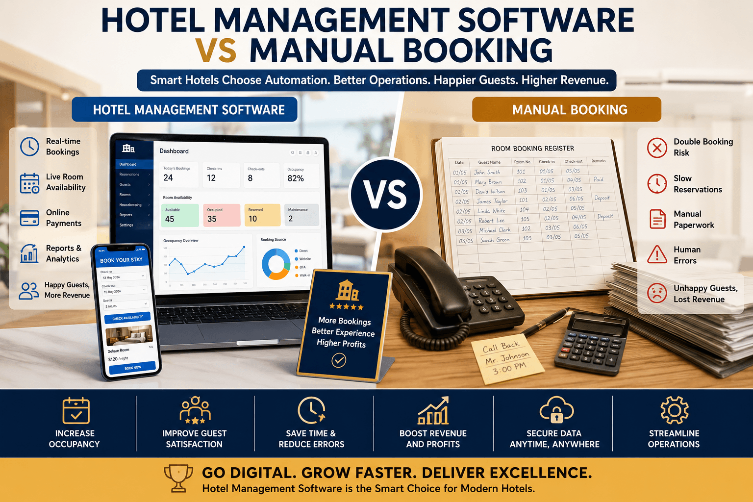 Hotel Management Software vs Manual Booking