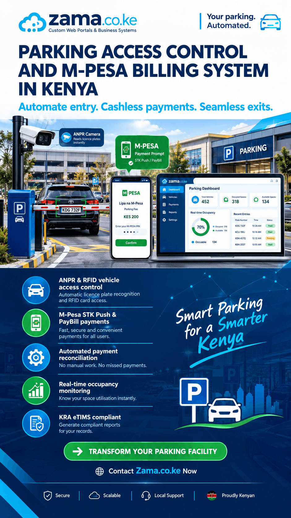 Parking access control and M-Pesa billing system in Kenya