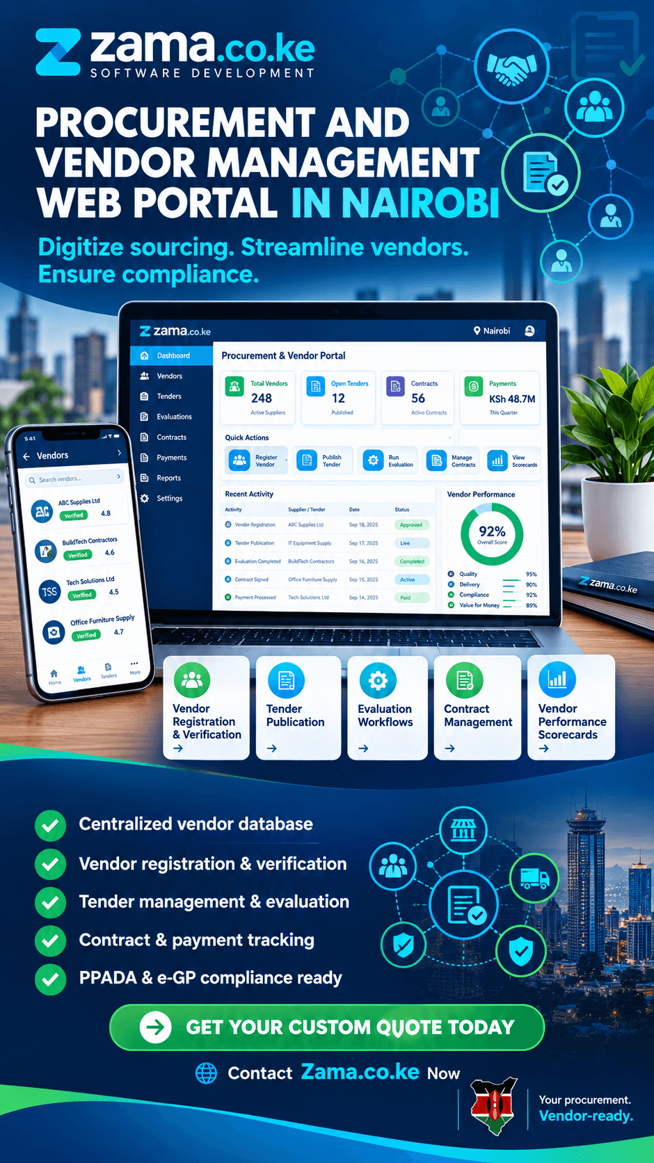 Procurement and vendor management web portal in Nairobi