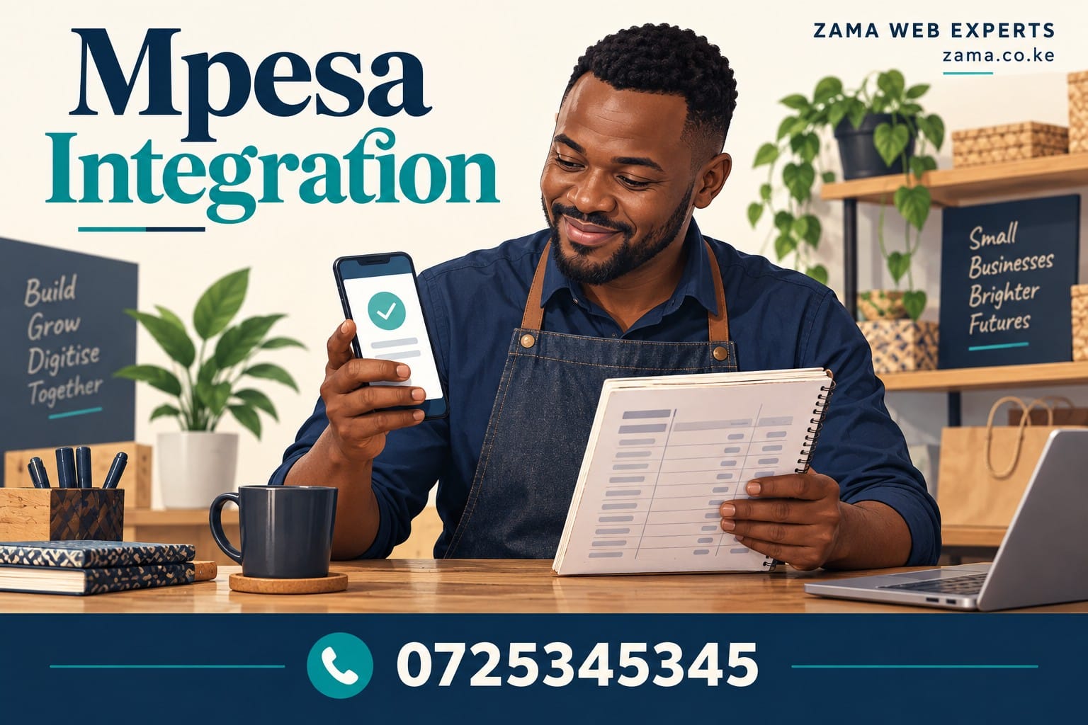 mpesa integration — Zama Web Experts, call 0725345345