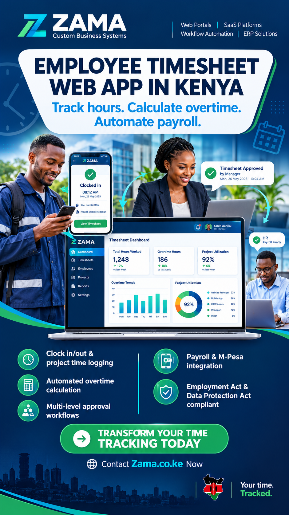 Employee timesheet web app in Kenya