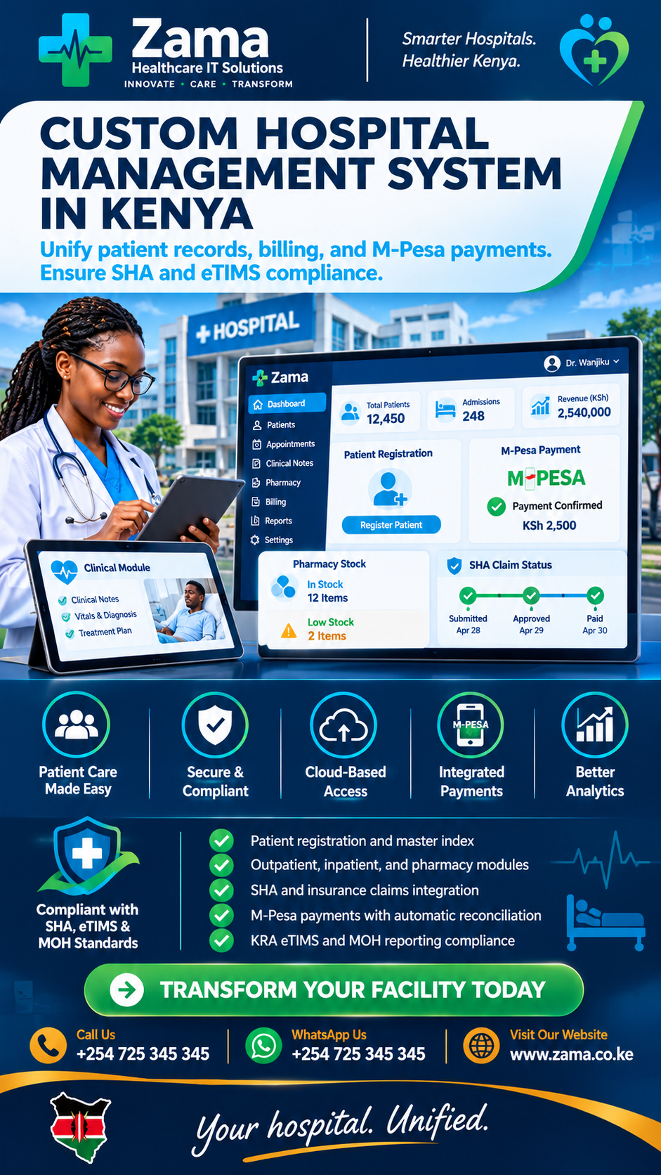 Custom hospital management system in Kenya