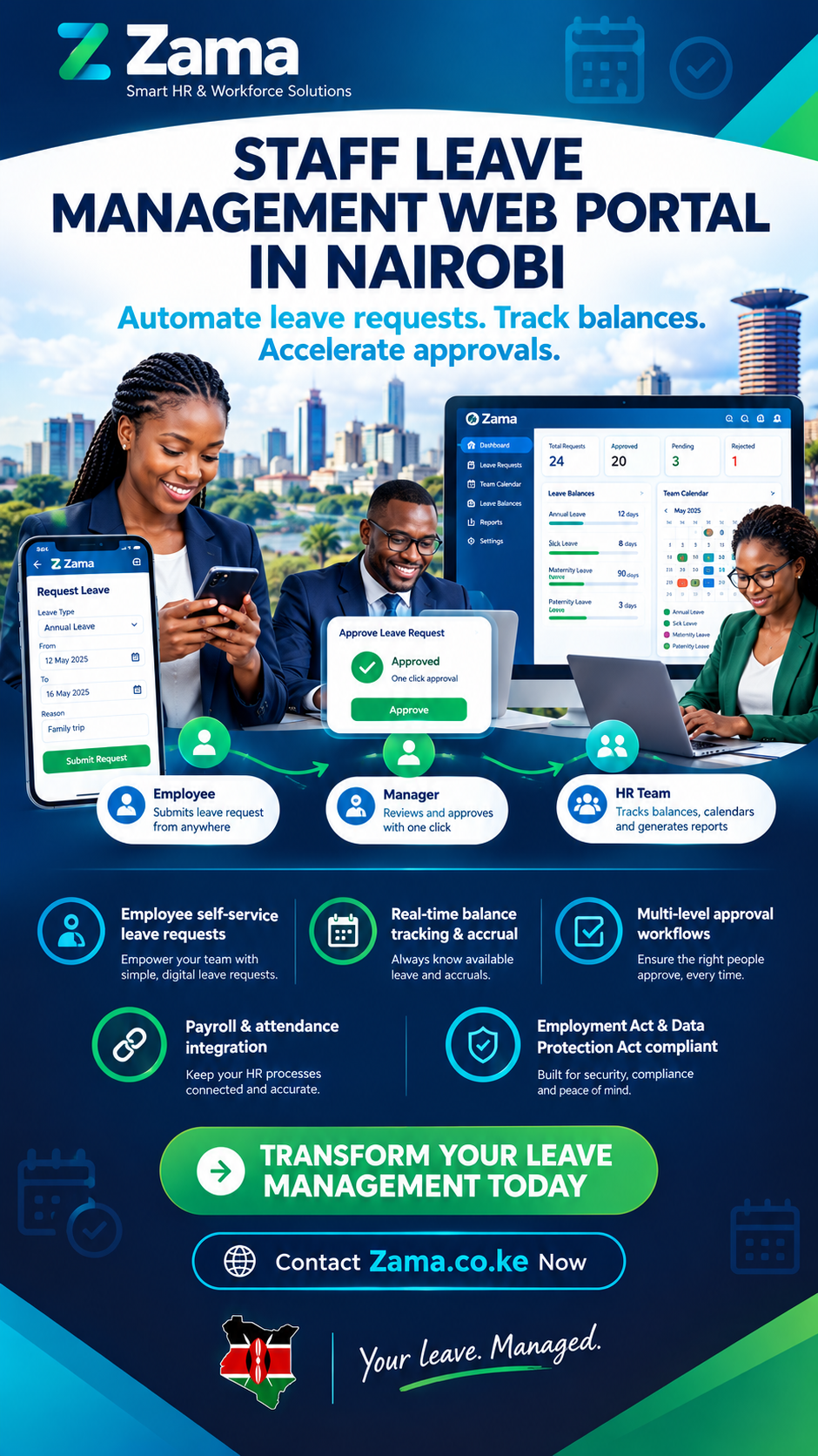 Staff leave management web portal in Nairobi