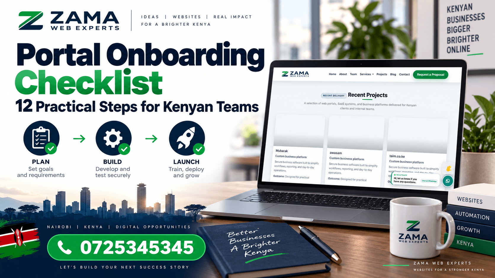 portal onboarding checklist — Zama Web Experts. Call 0725345345.