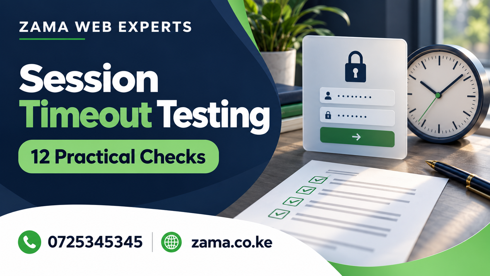 Session Timeout Testing illustration — call 0725345345